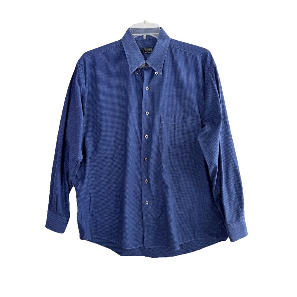Gitman Bros Shirt Mens Large Blue Woven Button Down USA